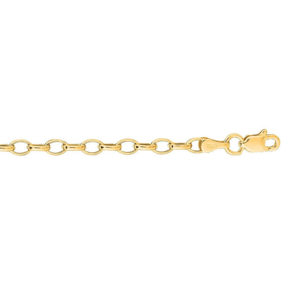 4.6mm 14k Yellow Gold Oval Rolo Chain