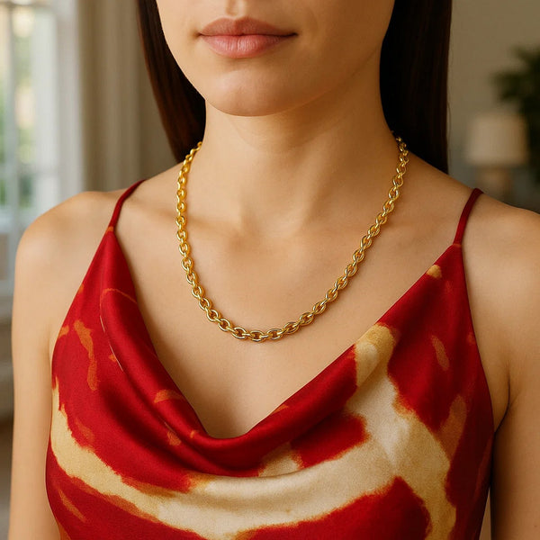 4.6mm 14k Yellow Gold Oval Rolo Chain