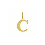 14K yellow gold initial C charm pendant with polished letter face thumbnail 1