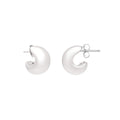 Sterling silver 925 C-shaped open hoop earrings with polished finish
