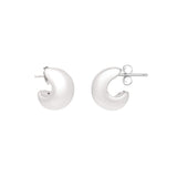 Sterling Silver C Hoop Earrings thumbnail 1