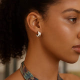 Sterling Silver C Hoop Earrings thumbnail 3