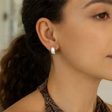 Sterling Silver C Hoop Earrings thumbnail 4