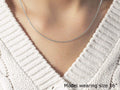 18K white gold cable chain with round interlocking links, 1.50 mm