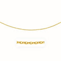 14K yellow gold chain with textured interlocking links at 3.30 mm width