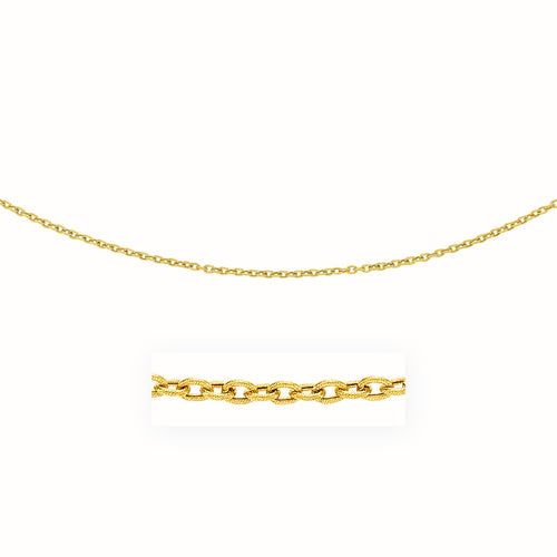 14k Yellow Gold Pendant Chain with Textured Links (3.3 mm)