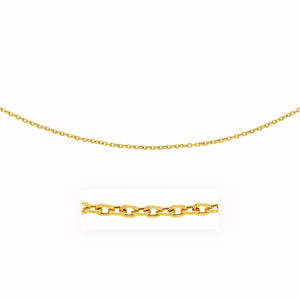 14k Yellow Gold Pendant Chain with Textured Links (3.3 mm)