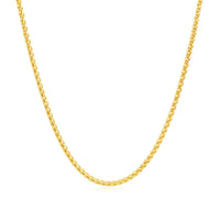 14k Yellow Gold Round Wheat Chain (1.50 mm)