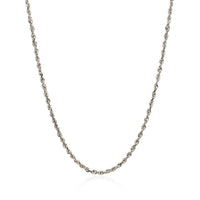 14k White Gold Solid Diamond Cut Rope Chain (1.80 mm)