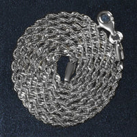 14k White Gold Solid Diamond Cut Rope Chain (1.80 mm)