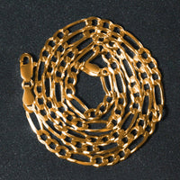 14k Yellow Gold Solid Figaro Chain (3.80 mm)
