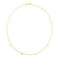 14K two-tone gold Love script necklace pendant on a gold chain