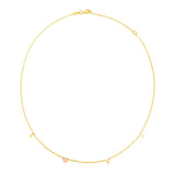 14K two-tone gold Love script necklace pendant on a gold chain thumbnail 1