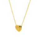 14K yellow gold small puffed heart pendant necklace with high-polish finish
