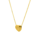 Small Puffed Heart Necklace in 14K Yellow Gold thumbnail 1