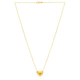 Small Puffed Heart Necklace in 14K Yellow Gold thumbnail 2