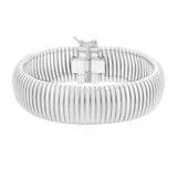 Sterling Silver Rhodium Plated Thick Tubogas Bracelet (16.00 mm) thumbnail 2