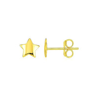 14k Yellow Gold Post Earrings with Stars