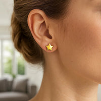 14k Yellow Gold Post Earrings with Stars