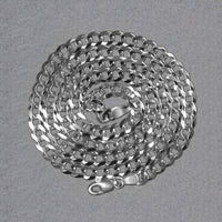 14k White Gold Solid Curb Chain (4.70 mm)