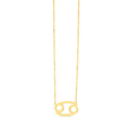14K yellow gold Cancer zodiac pendant necklace