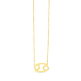 14K yellow gold Cancer zodiac pendant necklace thumbnail 1