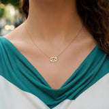 14K Yellow Gold Cancer Necklace thumbnail 3