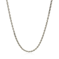 Sterling Silver Rhodium Plated Wheat Chain (2.20 mm)