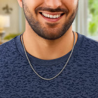 Sterling Silver Rhodium Plated Wheat Chain (2.20 mm)