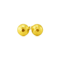 14k Yellow Gold Ball Earrings with Faceted Texture(7mm)