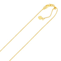 14k Yellow Gold Adjustable Box Chain (0.70 mm)