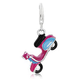 Sterling silver scooter charm with multi-tone enamel coating thumbnail 1