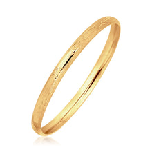 Load image into Gallery viewer, 14k Yellow Gold Dome Style Childrens Bangle with Diamond Cuts (5.50 mm)