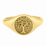 Tree of Life Signet Ring in 14K Yellow Gold (2.40 mm) thumbnail 2