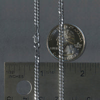14k White Gold Solid Curb Chain (2.60 mm)