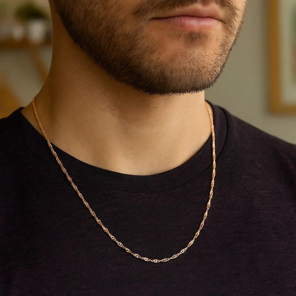 14k Rose Gold Singapore Chain (1.10 mm)