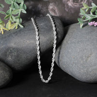 14k White Gold Solid Diamond Cut Rope Chain (3.00 mm)