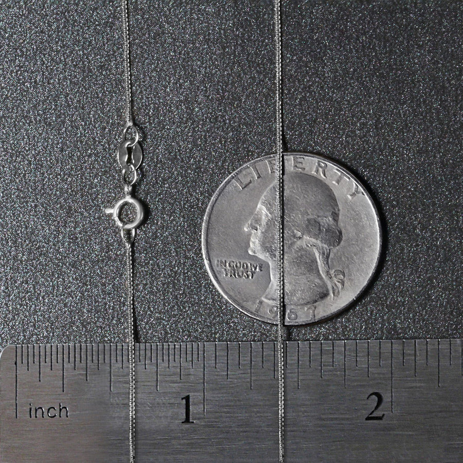 14k White Gold Classic Box Chain (0.60 mm)