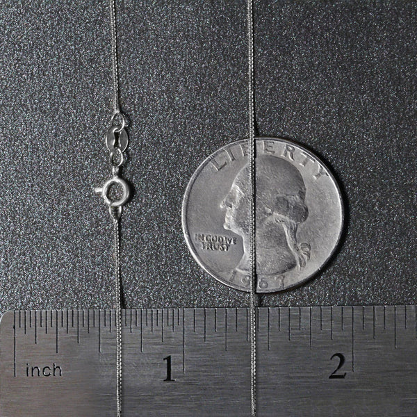 14k White Gold Classic Box Chain (0.60 mm)