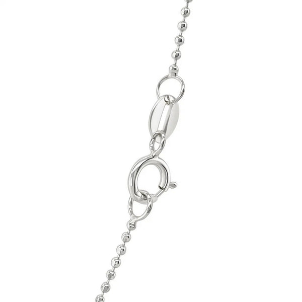 14k White Gold Diamond-Cut Bead Chain (0.90 mm)