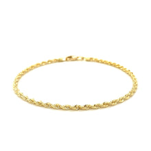 Load image into Gallery viewer, 14k Yellow Gold Solid Diamond Cut Rope Bracelet (2.50 mm)