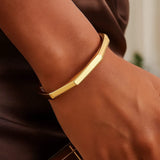 14k Yellow Gold High Polish Geometric Bangle (6.10 mm) thumbnail 3