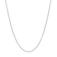 14k White Gold Oval Cable Link Chain (1.20 mm)
