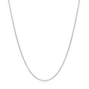 14k White Gold Round Cable Link Chain (1.20 mm)