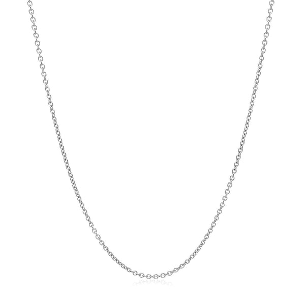 14k White Gold Oval Cable Link Chain (1.20 mm)