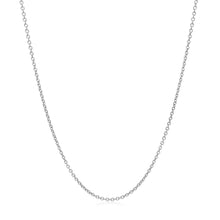 14k White Gold Oval Cable Link Chain (1.20 mm)