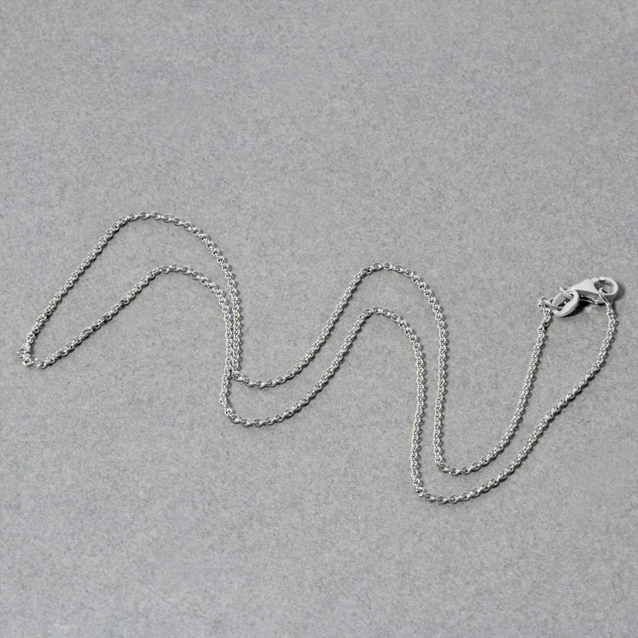 14k White Gold Oval Cable Link Chain (1.20 mm)