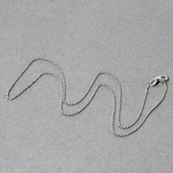 14k White Gold Oval Cable Link Chain (1.20 mm)