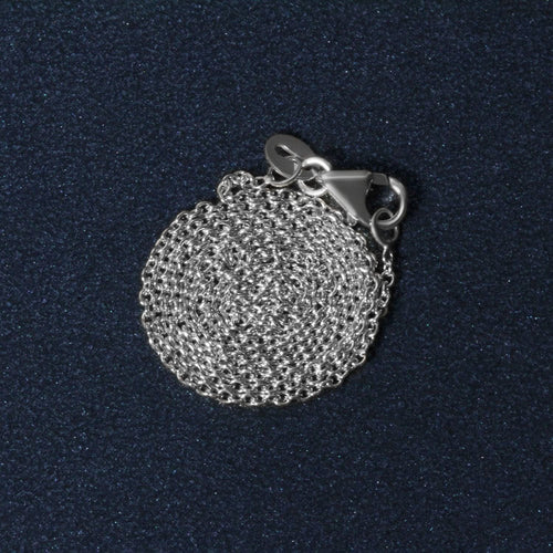 14k White Gold Oval Cable Link Chain (1.20 mm)