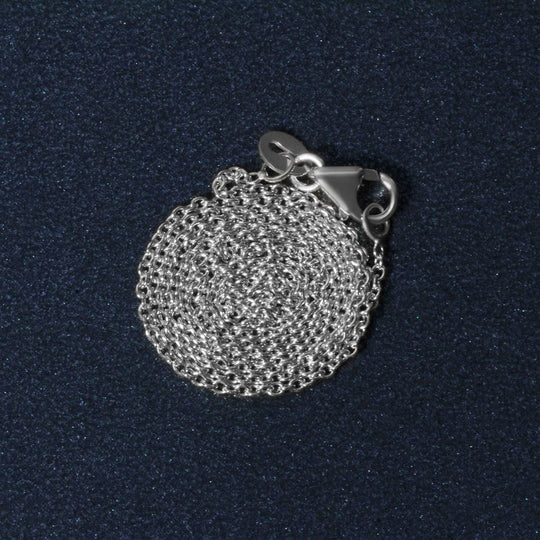 14k White Gold Oval Cable Link Chain (1.20 mm)